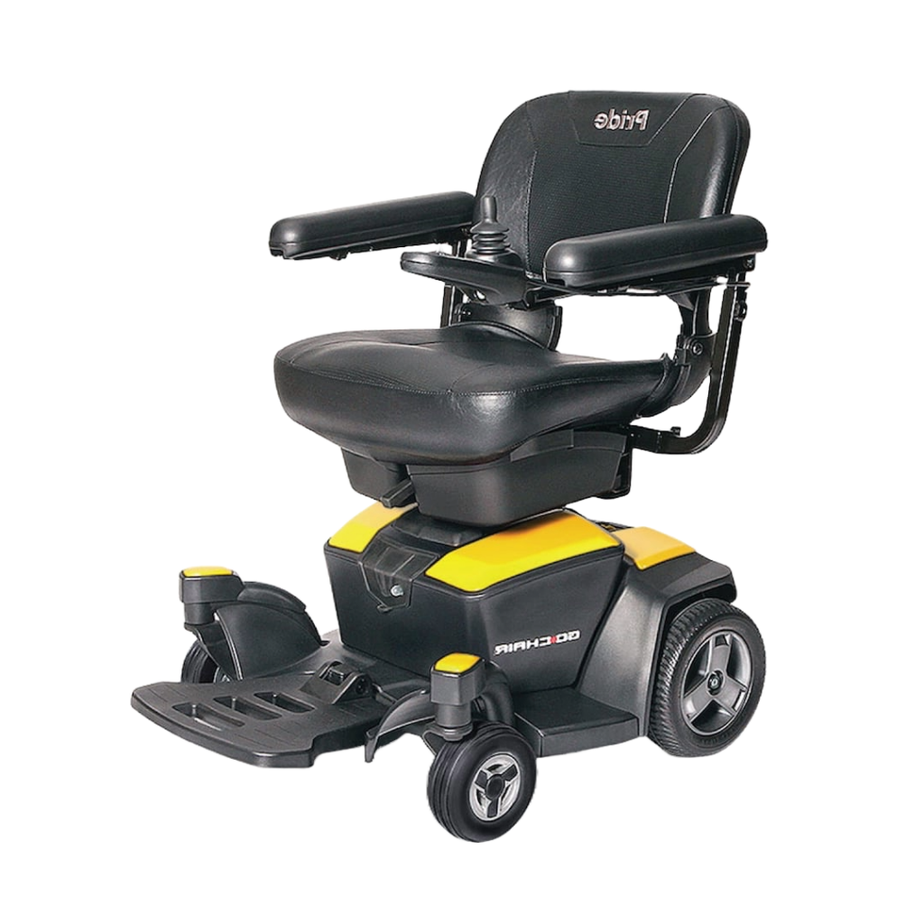 Pride Go Chair power wheelchair.